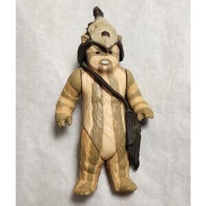 Vintage 1983 Star Wars 3.5" Logray Ewok Action Figure W/ Headdress & Satchel VG